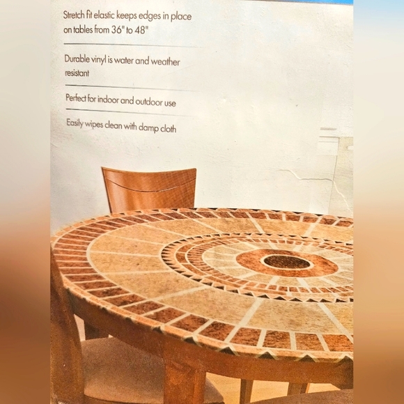 Jobar Decorative Stretch Table Cover (Mosaic), One Size (fits tables up to 48") - Picture 4 of 4